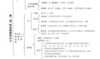 求高一生物必修一常见物质的元素组成 高一生物必修一复习提纲